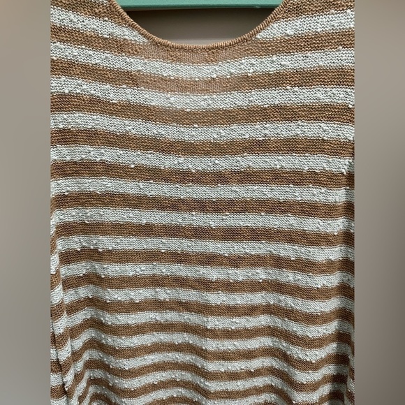 FREE PEOPLE Sweater Dress Women's Counting Stripe Swing Tunic Camel Mint Sz S - Picture 8 of 14
